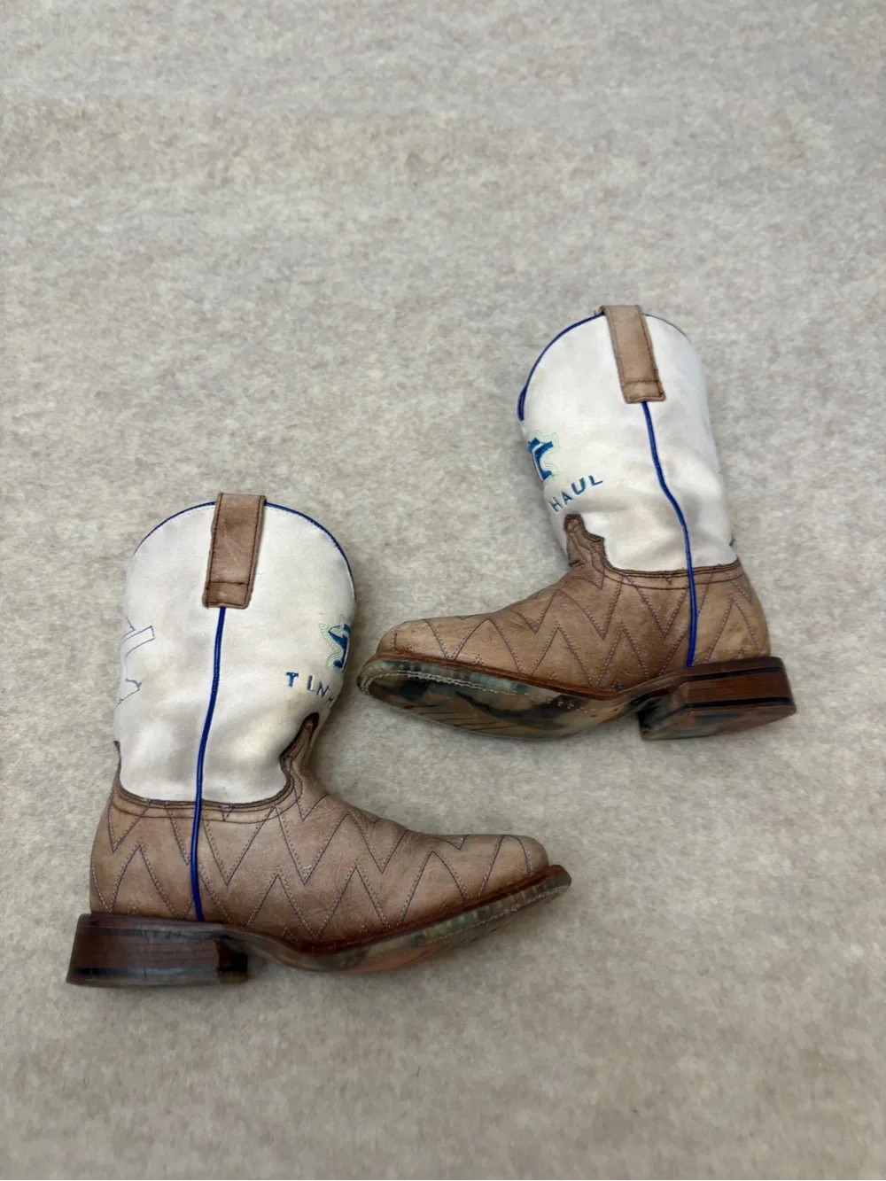 Tin Haul Master Blaster Leather Square Toe Western Cowboy Boots Kid Boys Size 13